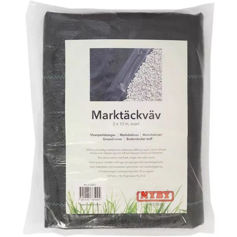 MARKTÄCKVÄV NYBY SVART 95G/M2 2X10M