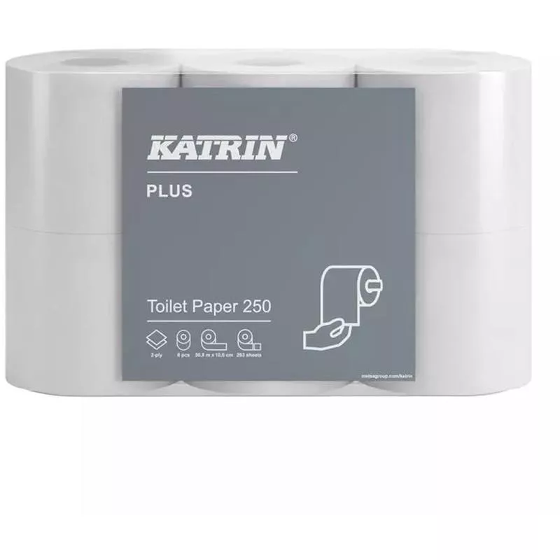 TOALETTPAPPER PLUS 250 KATRIN 2-LAGER 6ST