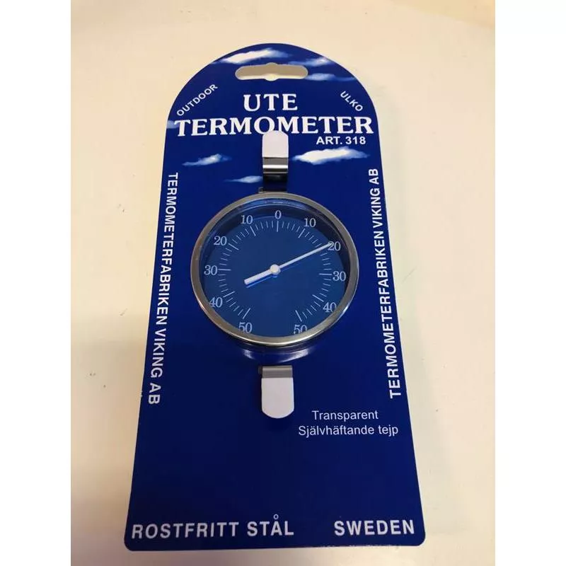 TERMOMETER INNE/UTE ROSTFRITT STÅL 75MM