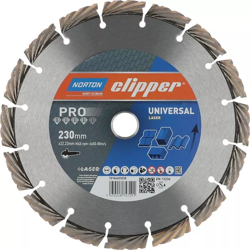 DIAMANTKLINGA CLIPPER PRO UNIV LASER 230X22,23 H12