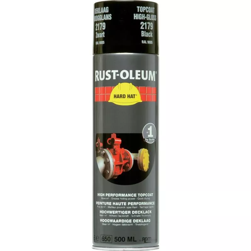 SPRAYFÄRG HARD HAT 2179 RUSTOLEUM SVART BLANK 500ML